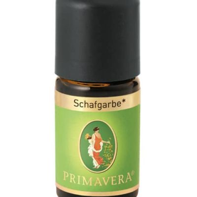 Schafgarbe bio Ätherisches Öl von Primavera Schafgarbe bio. Der Duft ist angenehm warm, krautig, heuähnlich. Stark entzündungshemmend, ähnlich wie Kamille blau, nur erheblich preiswerter. Es öffnet den Zugang zu Intuition und unbewusstem Wissen.
