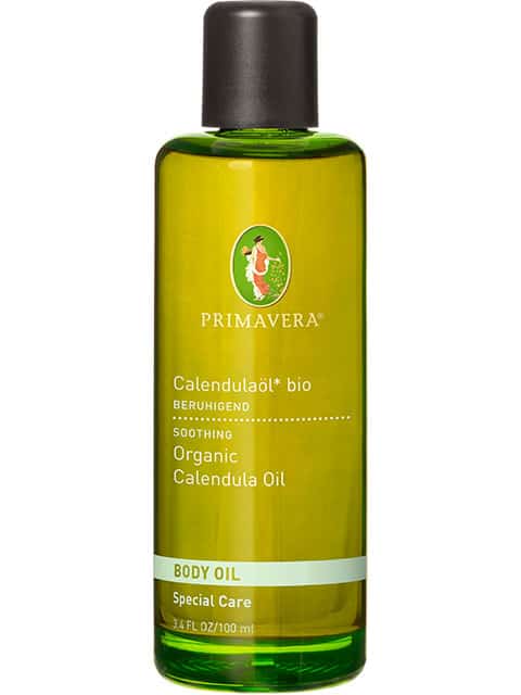 Calendula oil organic base oil from Primavera. Perfect for wound healing. A red babypo can be treated very well with this oil - an absolute top oil if you tend to have very dry, slightly cracked skin, especially in exposed areas.