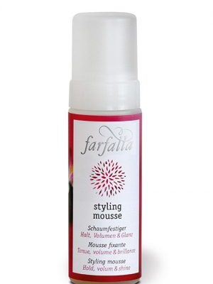 hair styling Schaumfestiger – Farfalla hair styling Schaumfestiger - 150ml - ohne Synthetik, PEG und Silikone mit Pflanzenwachsen & natürlichen Filmbildnern. Zertifizierte Naturkosmetik (BDIH)